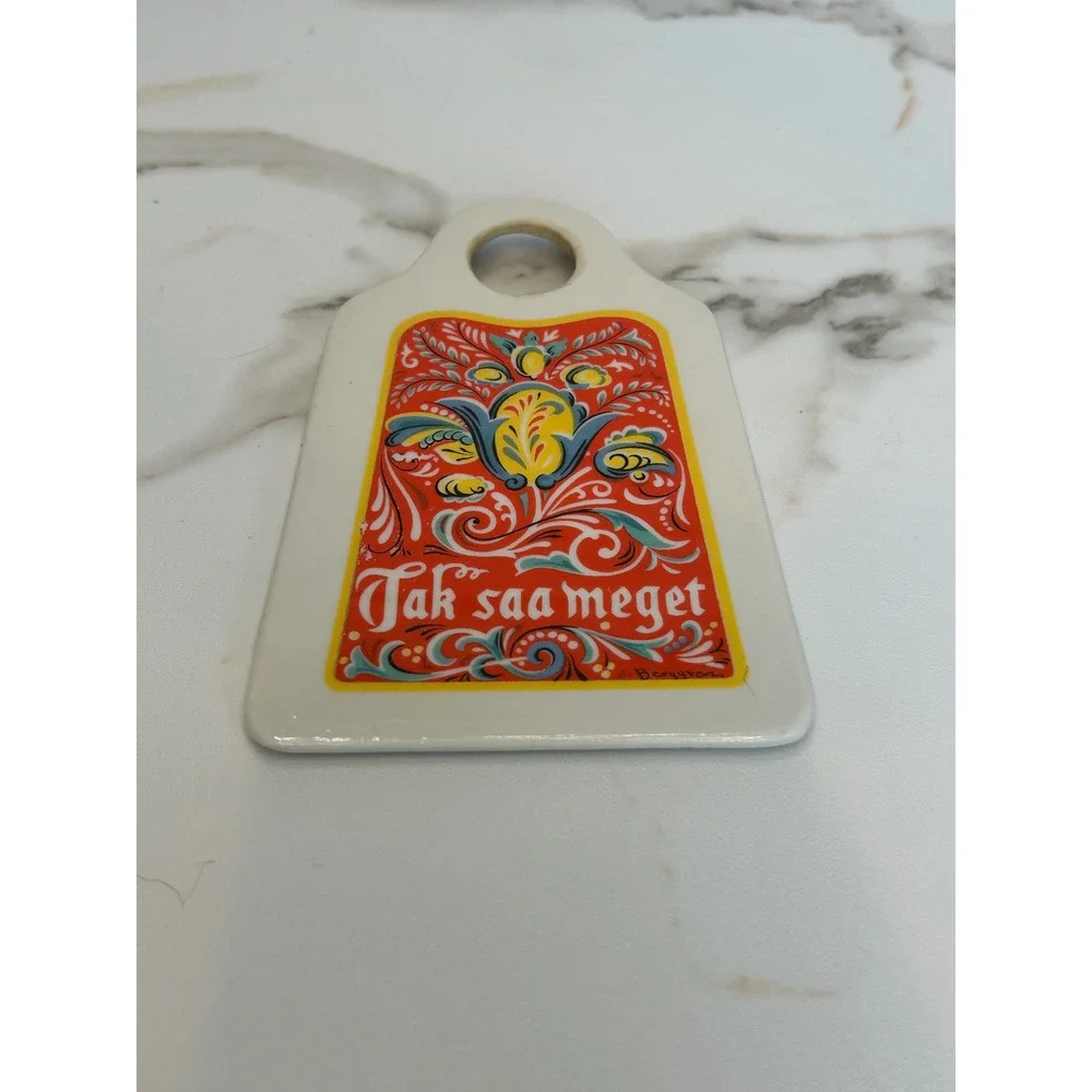 Vintage 1965 Berggren Originals Ceramic Ginger Grater Norwegian Rosemaling 565